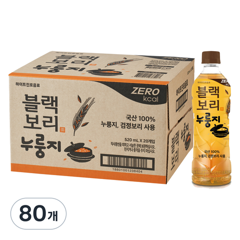 하이트진로 블랙보리 누룽지 음료, 520ml, 80개