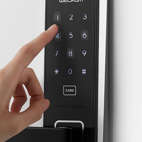 웰콤 스마트 미니주키 도어락: 손잡이 포함, 전자키, 방범설정 가능, 무타공을 갖춘 스마트한 보안 솔루션