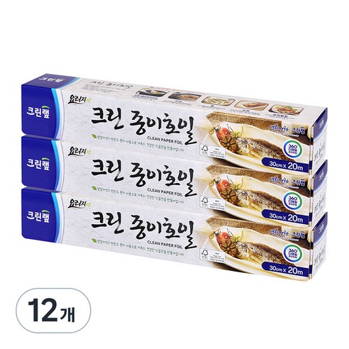 크린랲 크린 종이호일, 20m, 1개입, 12개