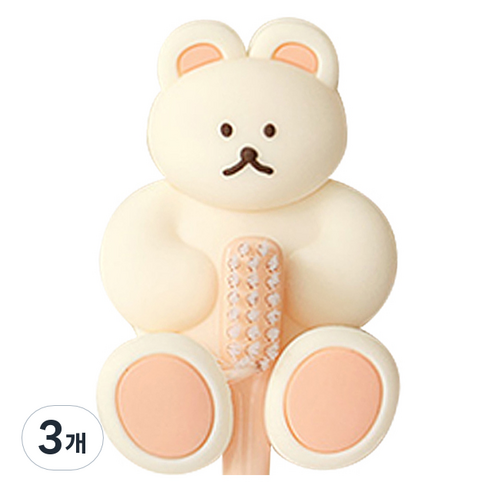 도낫도낫 실리콘 칫솔걸이, 크림, 3개