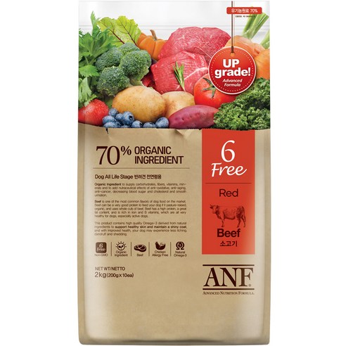 ANF 전연령 독 식스프리 레드 소고기 건식사료, 소, 6kg, 1개