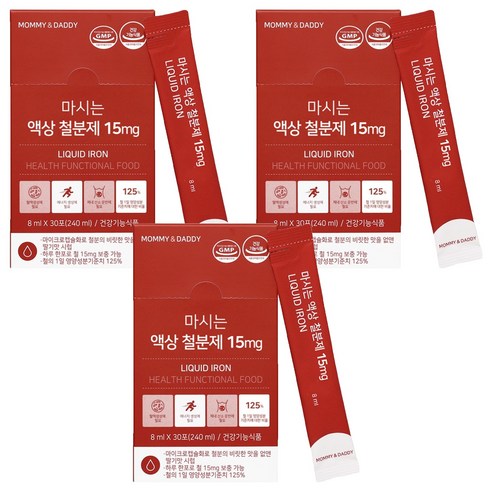 마미앤대디 마시는 액상 철분제 15mg, 240ml, 3개