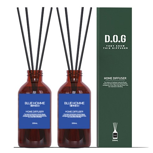 도그독 홈 퍼퓸 디퓨저 200ml x 2p, 블루옴므