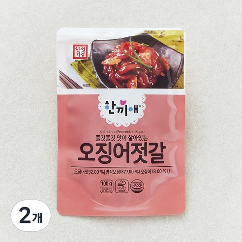 한끼애 오징어젓갈, 2개, 100g