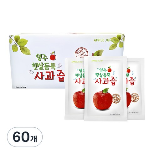 영주 햇살듬뿍 사과즙, 100ml, 60개