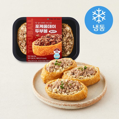 [로켓프레시] 포케올데이 불고기 유부 두부볼 3개입 (냉동), 195g, 1개