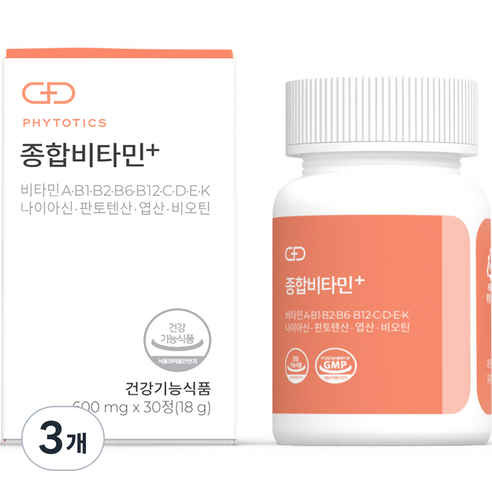 피토틱스 종합비타민+ 18g, 30정, 3개