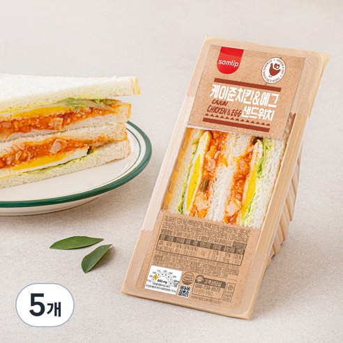 삼립 케이준치킨 에그 샌드위치, 130g, 5개