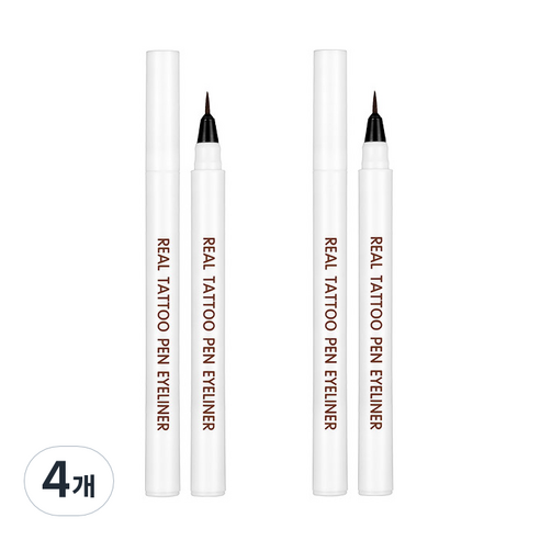 리르 리얼 타투 펜 아이라이너 0.8ml, 02 딥브라운, 4개
