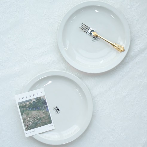 시라쿠스 뉴욕 백지 원형접시 2p, 화이트, 2개