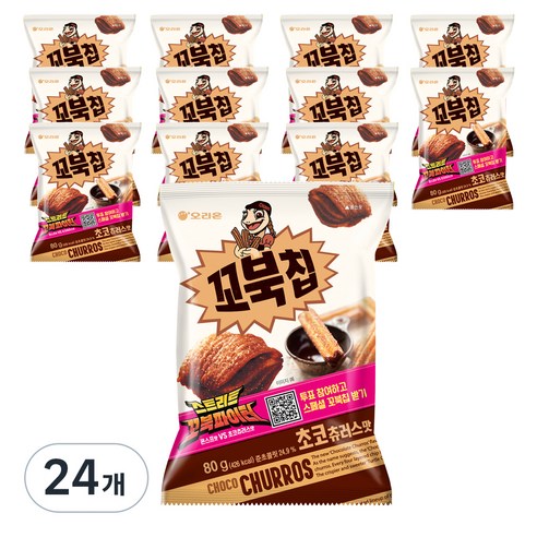 오리온 꼬북칩 초코츄러스 맛, 80g, 24개