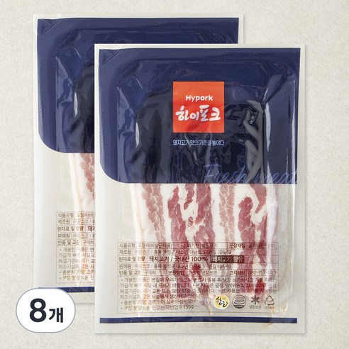 하이포크 한돈 삼겹살 구이용(냉장), 500g, 8개