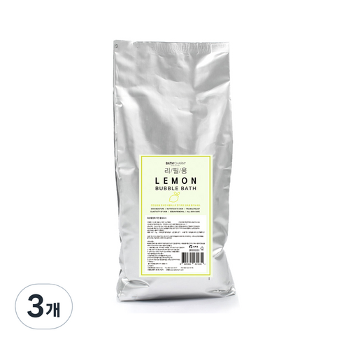 바스참 사해소금 버블바스 입욕제 레몬, 1kg, 3개