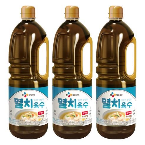 다시다 CJ제일제당 멸치육수, 3개, 1.8L