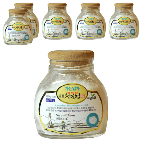 [주원염전] 여름햇살담은 명품천일염(가는소금), 220g, 6개