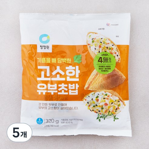 청정원 고소한 유부초밥, 320g, 5개