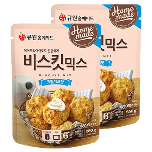 큐원 홈메이드 비스킷 믹스 크림치즈맛, 2개, 250g