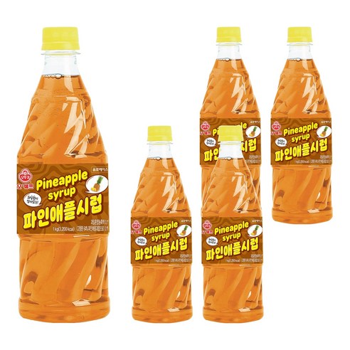 오쉐프 파인애플시럽, 1kg, 5개