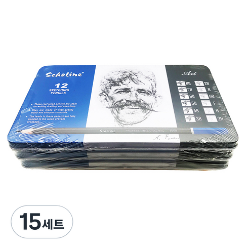 티티 스케치용 미술연필 12종, 15세트