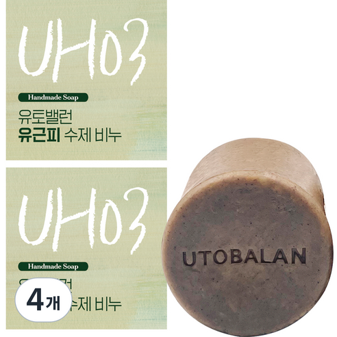 유토밸런 유근피 수제비누, 140g, 4개