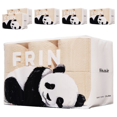 FRIN 먼지 줄인 대나무 천연펄프 3겹 화장지, 6세트, 12롤, 33m