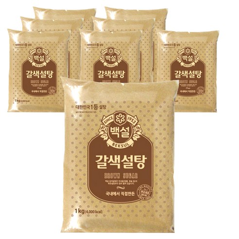 백설 갈색설탕, 1kg, 8개