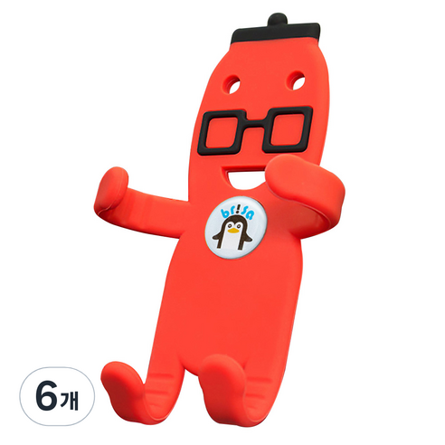신풍산업 귀요미군 차량용 핸드폰 송풍구형 거치대 레드 군, 6개