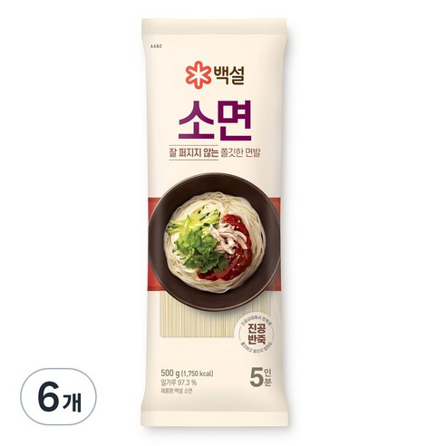 백설 소면, 500g, 6개