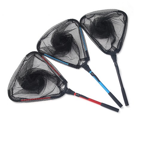 부스마켓 낚싯대 서브 삼각 프레임 낚시 뜰채, 레드