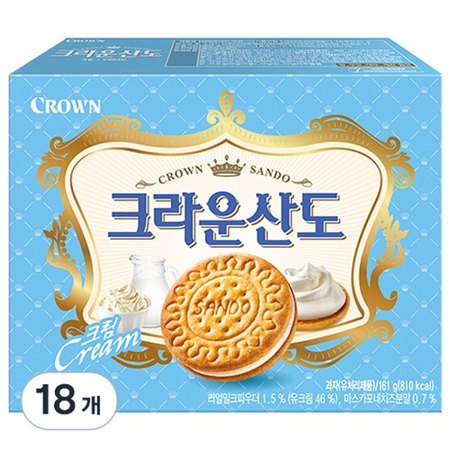 크라운 산도 크림, 161g, 18개
