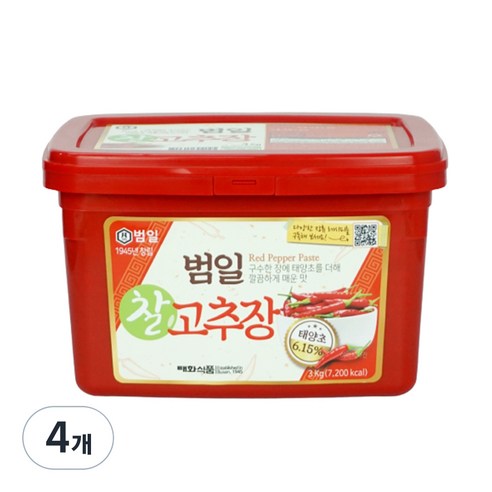 범일 찰 고추장, 3kg, 4개