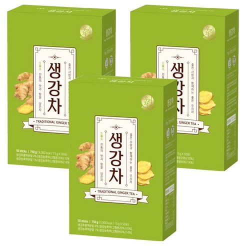 우리차 송원식품 생강차, 15g, 50개입, 3개