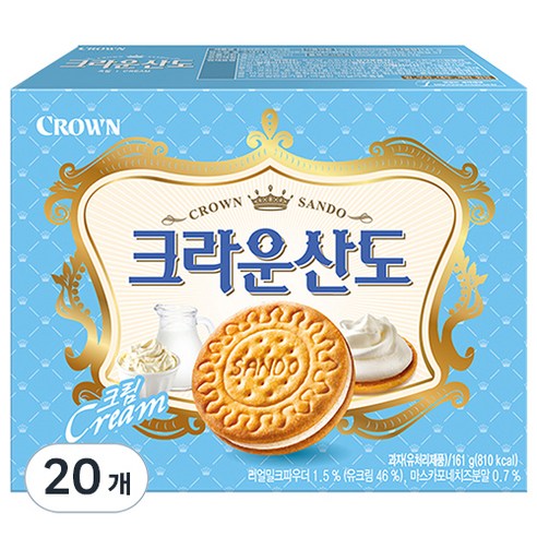 크라운 산도 크림, 161g, 20개