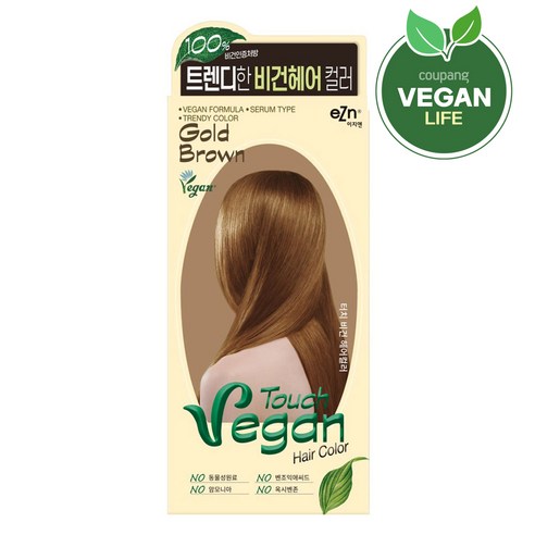 eZn 터치 비건 헤어컬러 염모제, 1개, 골드 브라운