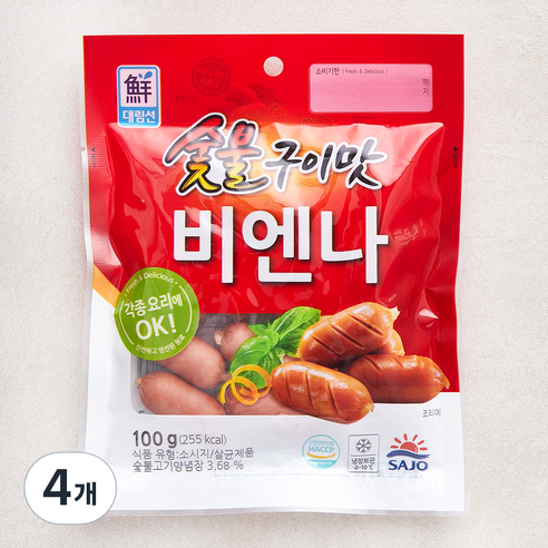 대림선 숯불구이맛 비엔나, 100g, 4개