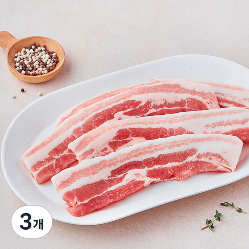 미국산 삼겹살 구이용 (냉장), 3개, 600g