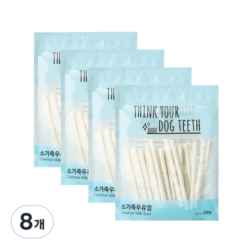 띵크유어도그티 딩고 스틱껌, 우유, 250g, 8개