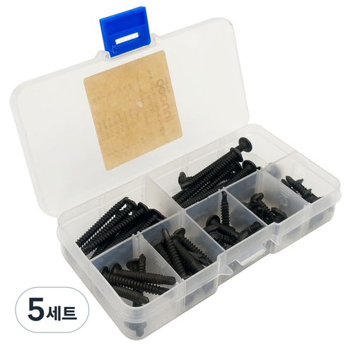 이노공구 직결나사 와셔머리 7종 세트 흑색 1009, 5세트