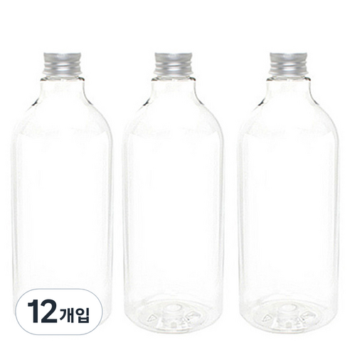 병도매닷컴 DN1000 투명 음료용기 알루미늄 실버캡, 1L, 3개