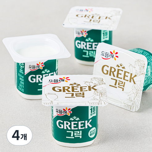 요플레 그릭 달지 않은 플레인, 80g, 4개입, 4개