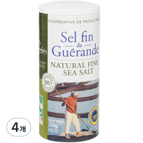 르게랑데 토판 가는 천일염, 250g, 4개
