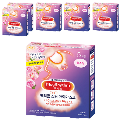 멕리듬 스팀 아이마스크 갓 피어난 로즈향, 5매입, 6개