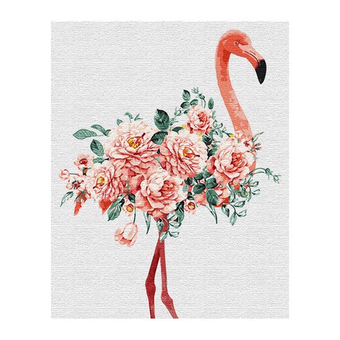 플레이어바웃 DIY 명화 그리기 세트 40 x 50 cm, 플라워 플라밍고