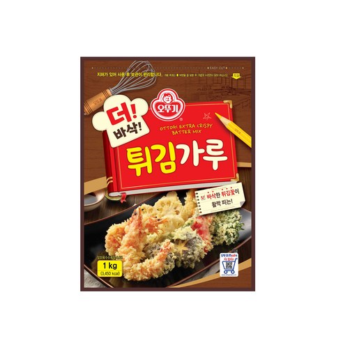 오뚜기 더 바삭 튀김가루, 1kg, 1개 
가루/조미료/오일