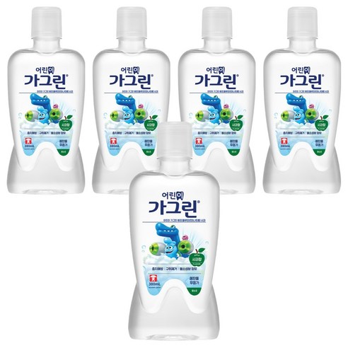 가그린 어린이용 구강세정제 사과향, 380ml, 5개