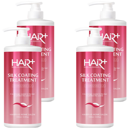 헤어플러스 실크 코팅 트리트먼트 로즈베리 머스크 향, 1000ml, 4개