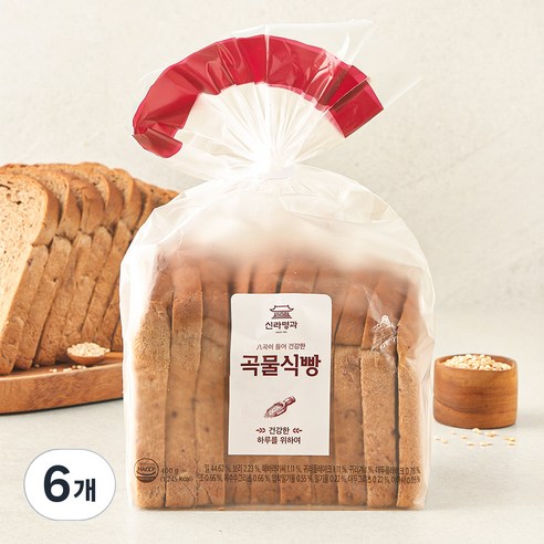 신라명과 곡물식빵, 400g, 6개