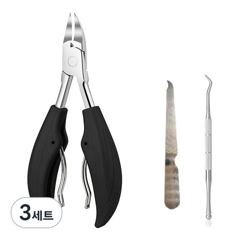 리브리카 발톱깍이 세트, 3세트, 블랙