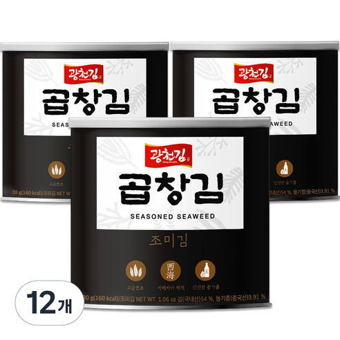 광천김 곱창캔김, 30g, 12개