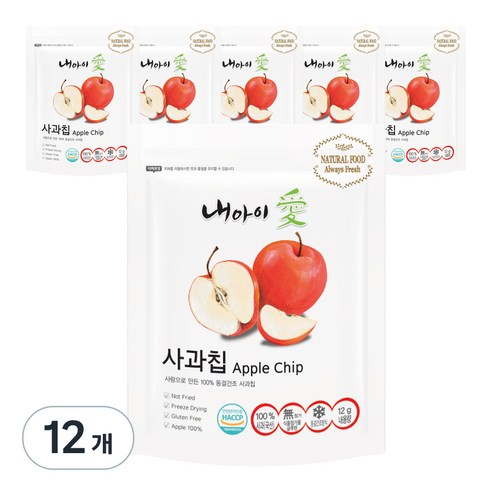 내아이애 동결건조 과일칩, 12g, 12개